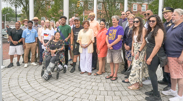 The participants in the flag raising.