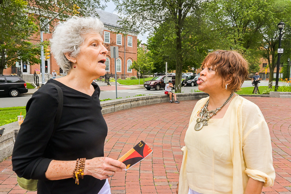 Two women chatting