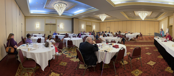 At far right, Pamela Goodwin addresses panel audience. Photo courtesy Margarita Morales